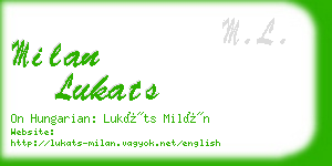 milan lukats business card